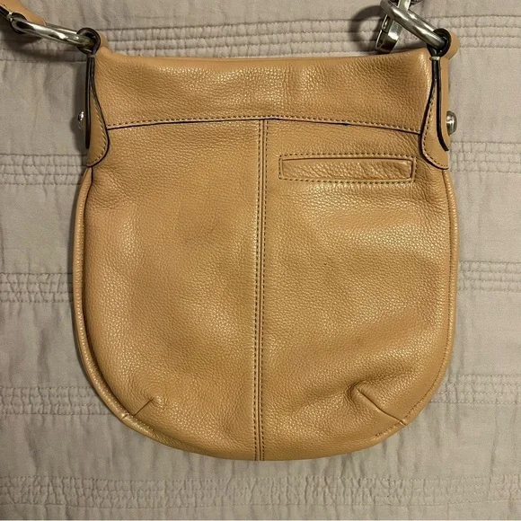 B. Makowsky Camel Tan Leather Crossbody Bag - Picture 6 of 8